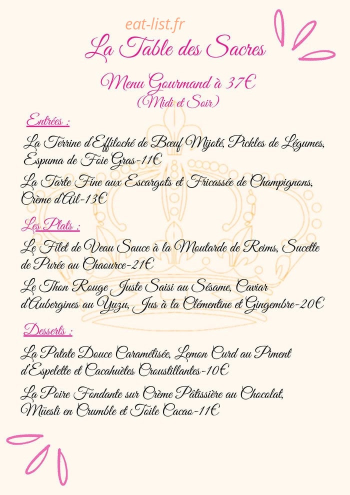 La Table Des Sacres — carte page 2