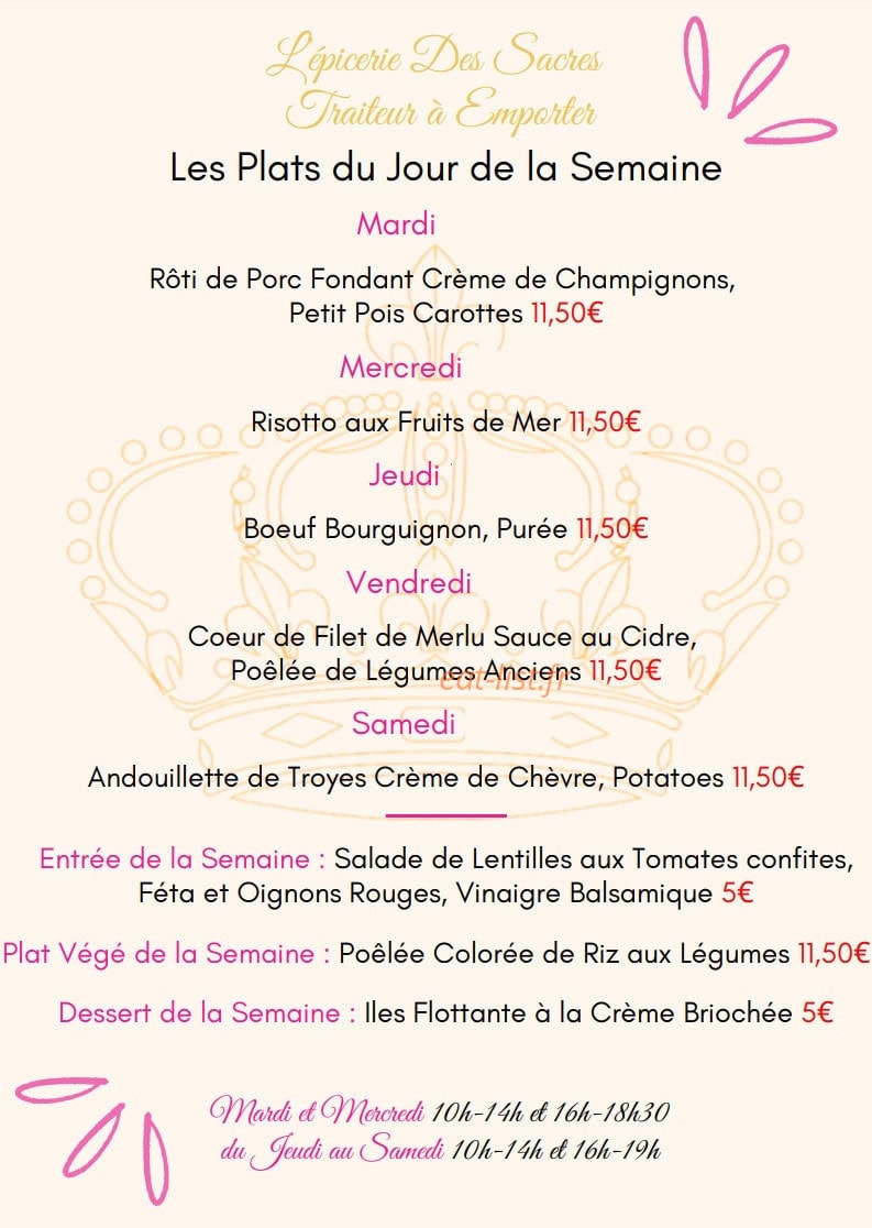 La Table Des Sacres — carte page 1