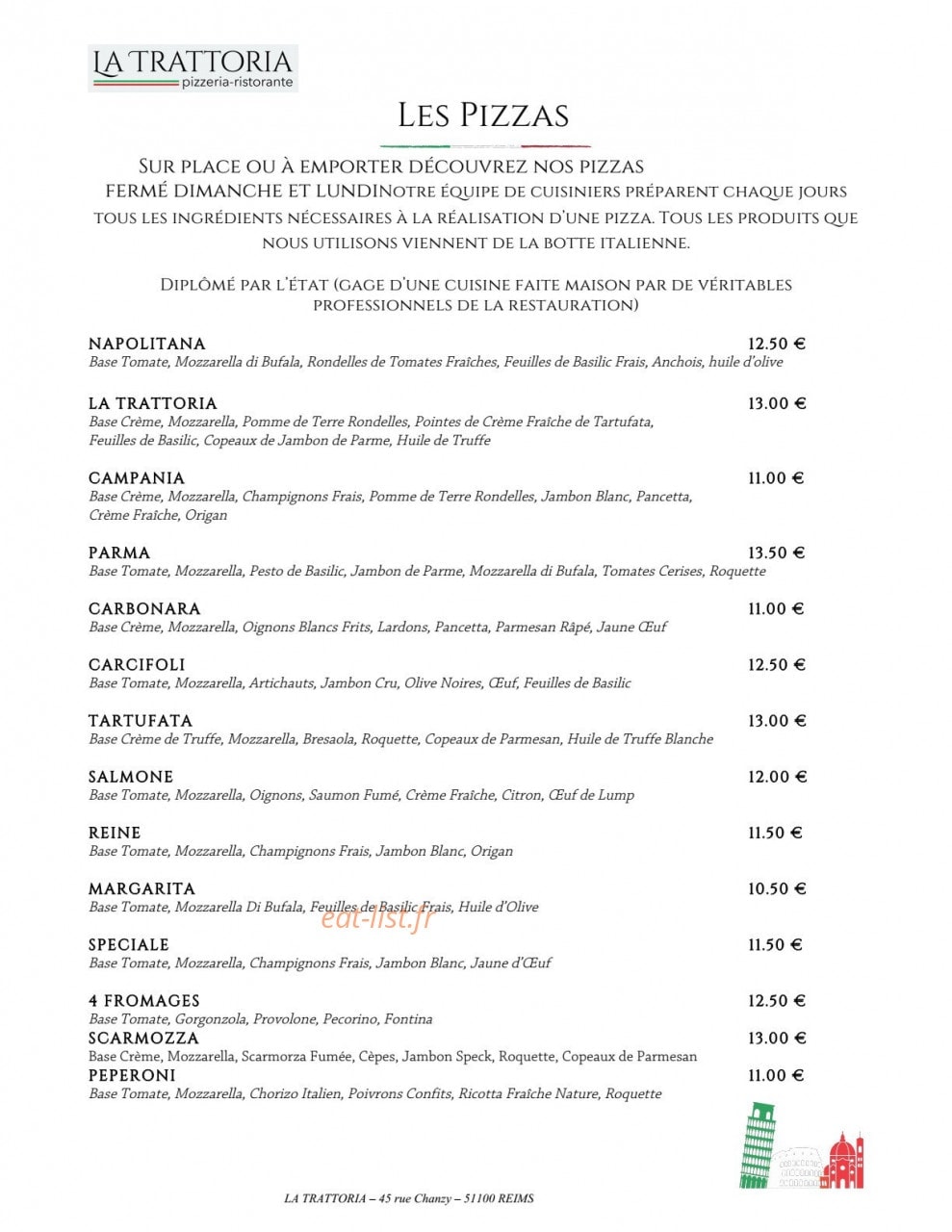 La Trattoria — carte page 2