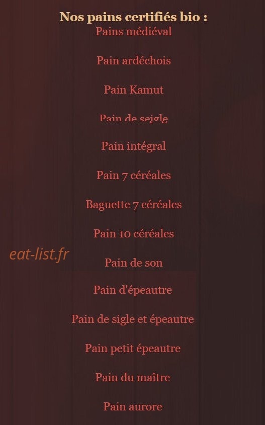 Le Four à Bois — carte page 1