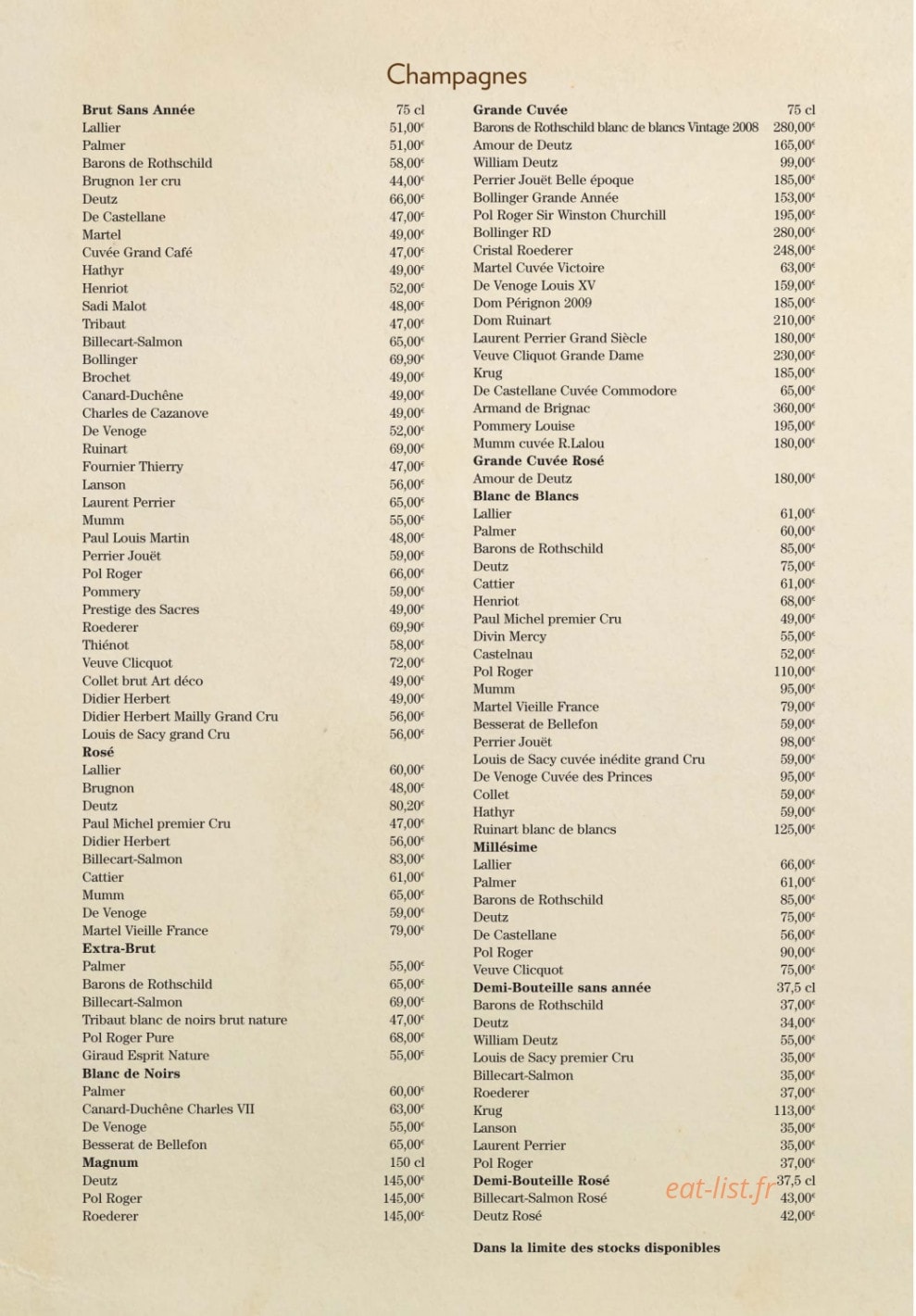 Le Grand Café — carte page 6