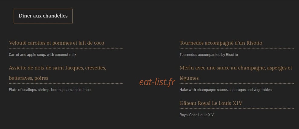 Le louis XIV — carte page 2