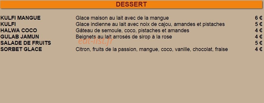 Le maharajah — carte page 14