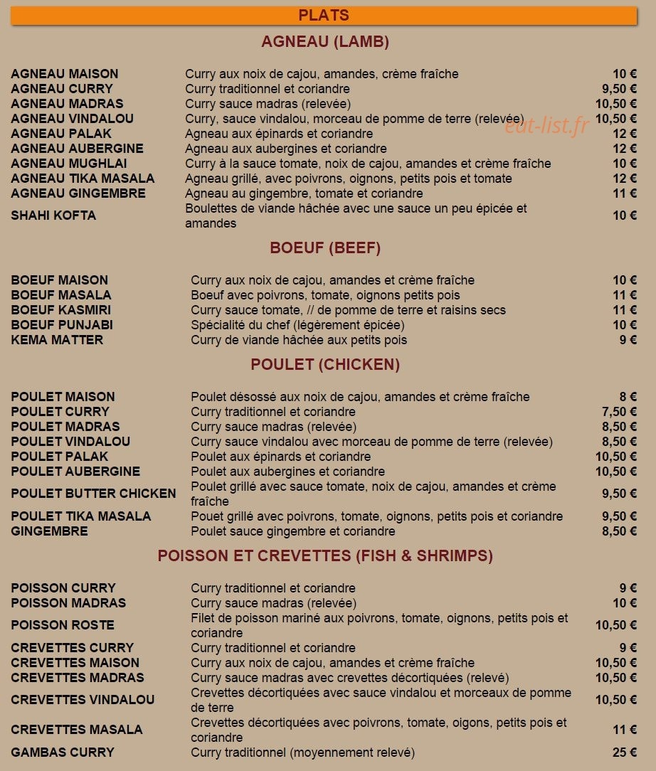 Le maharajah — carte page 3