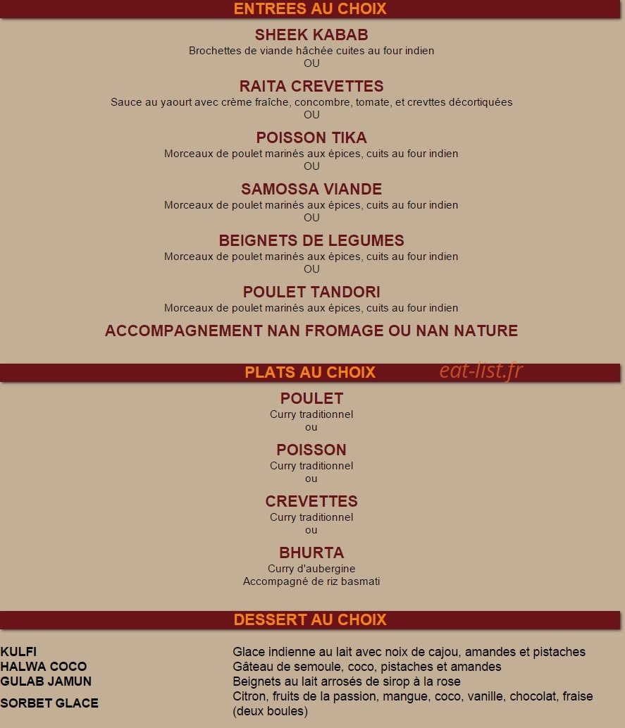 Le maharajah — carte page 10