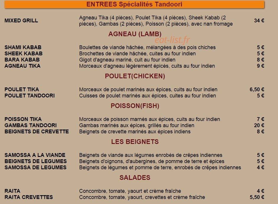 Le maharajah — carte page 1