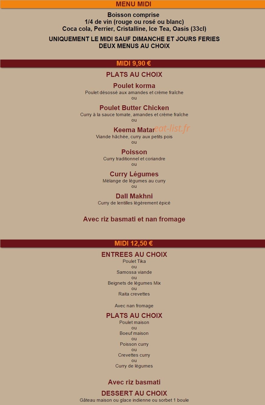 Le maharajah — carte page 12