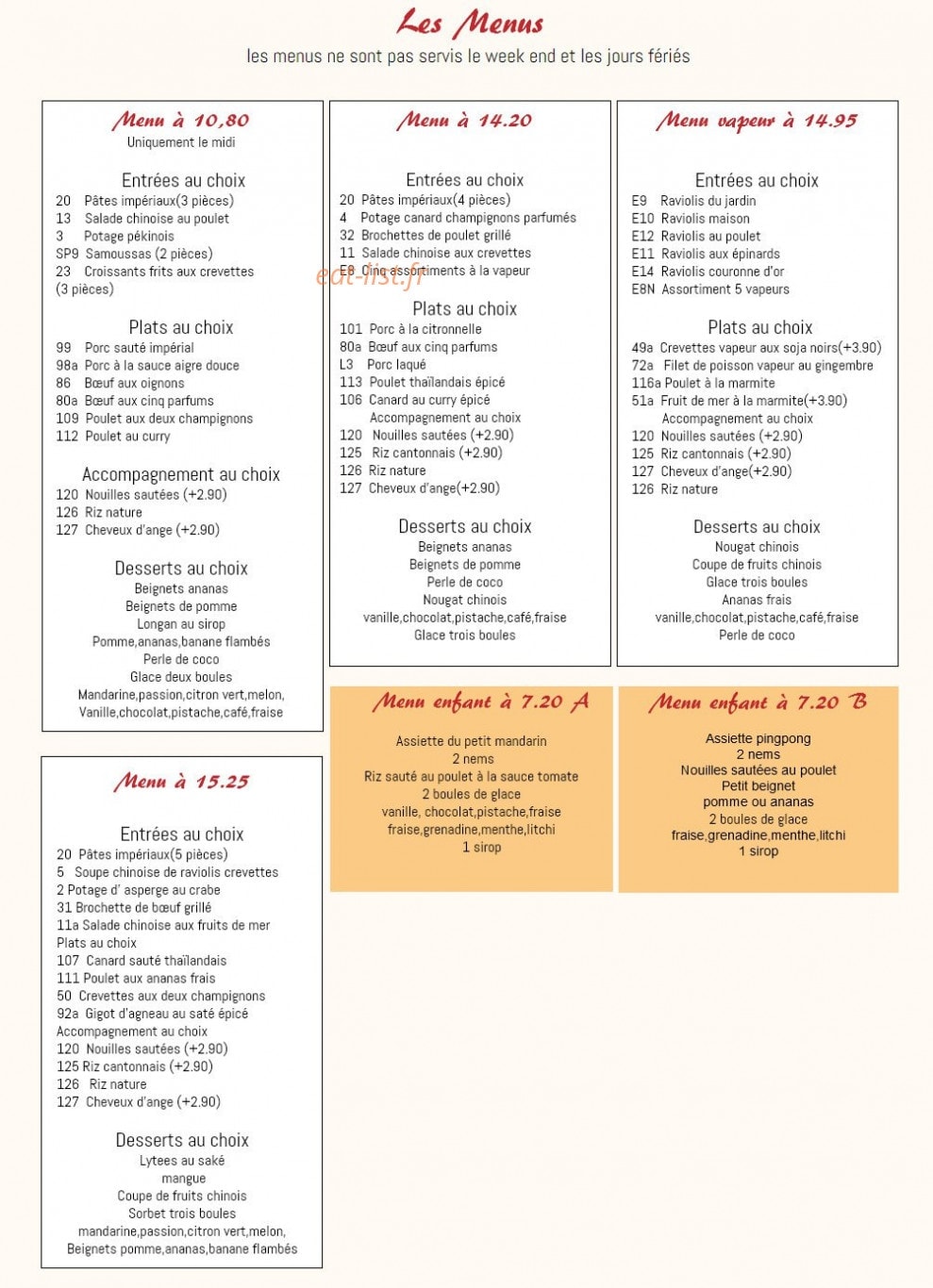 Le mandarin — carte page 2