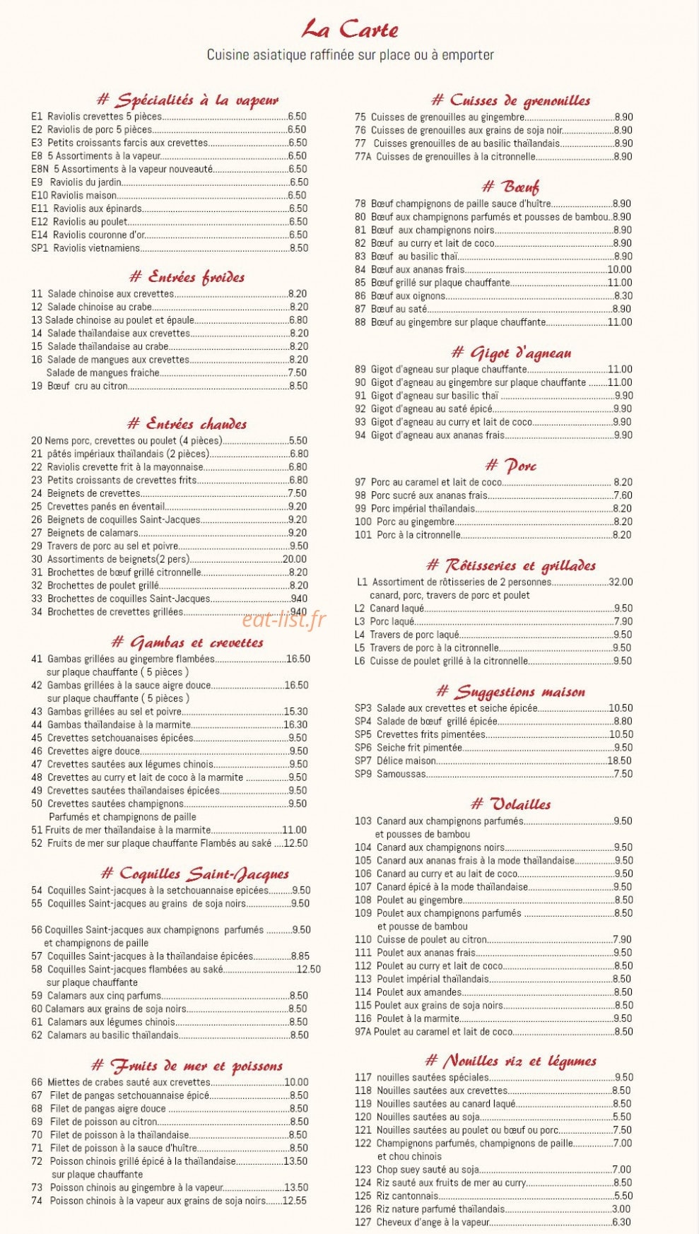Le mandarin — carte page 1