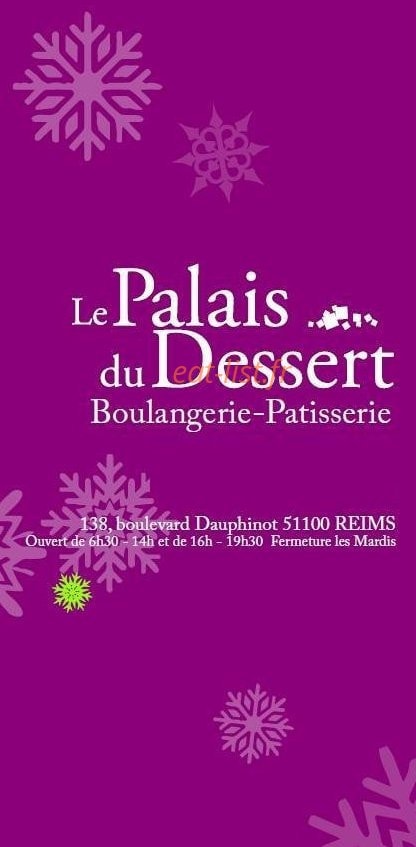 Le Palais du Dessert — carte page 1