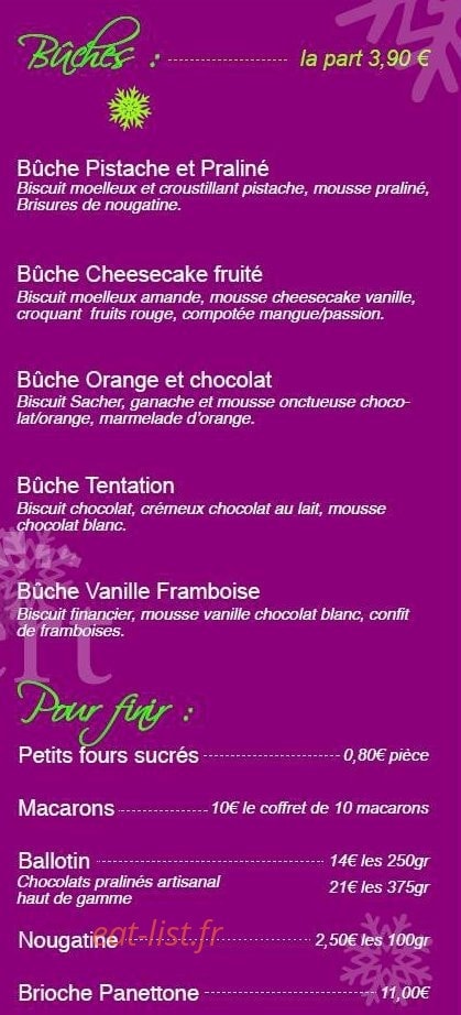 Le Palais du Dessert — carte page 2