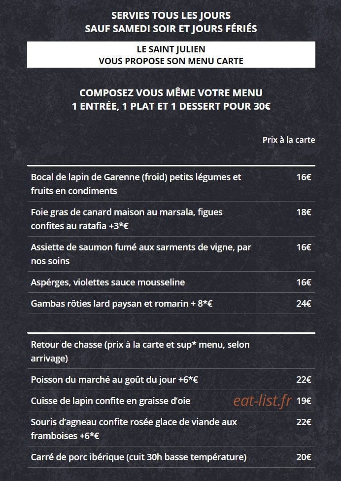 Le Saint Julien — carte page 2