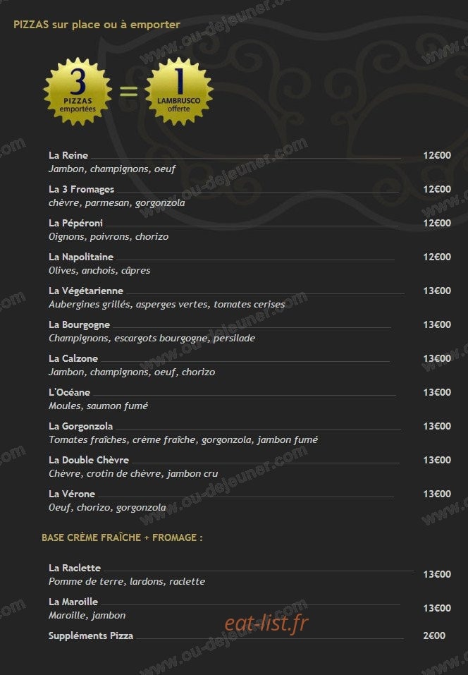 Le Vérone — carte page 1