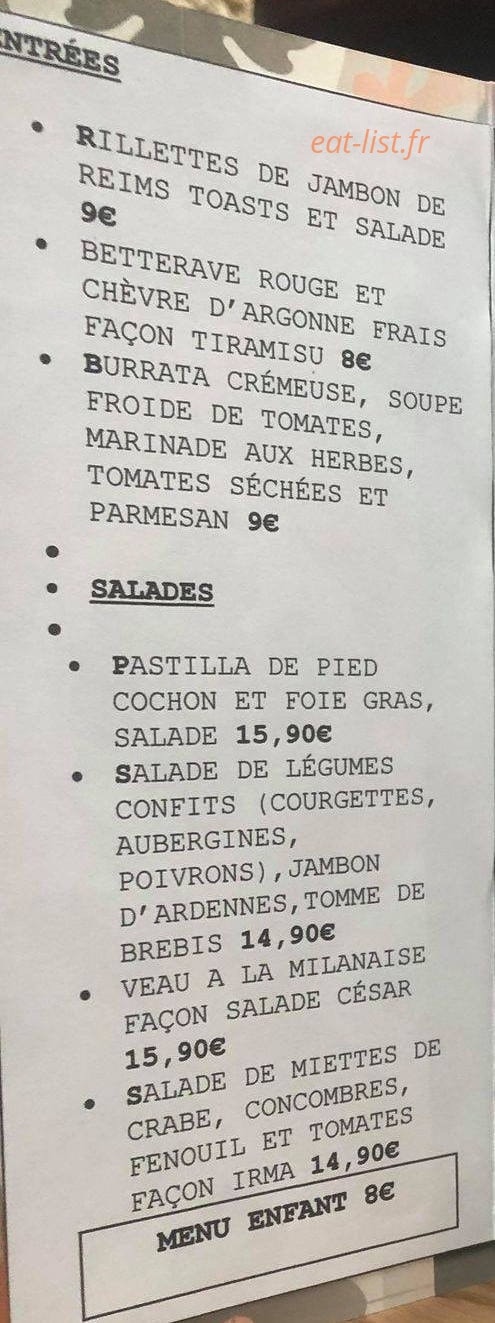 Les Cornichons — carte page 1