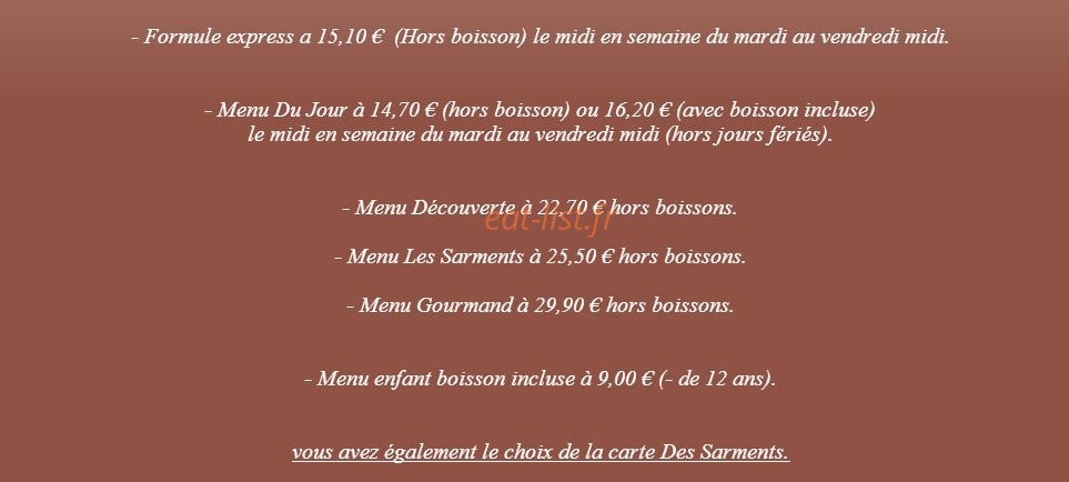 Les Sarments — carte page 1