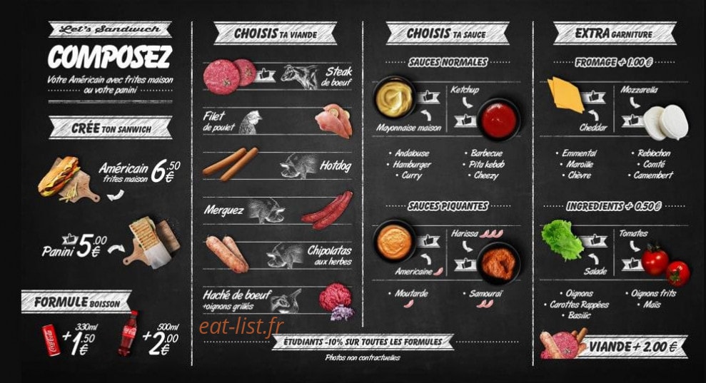 Let’s Sandwich — carte page 2