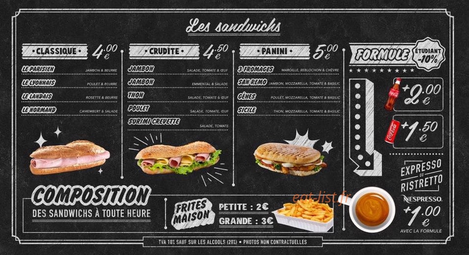 Let’s Sandwich — carte page 1