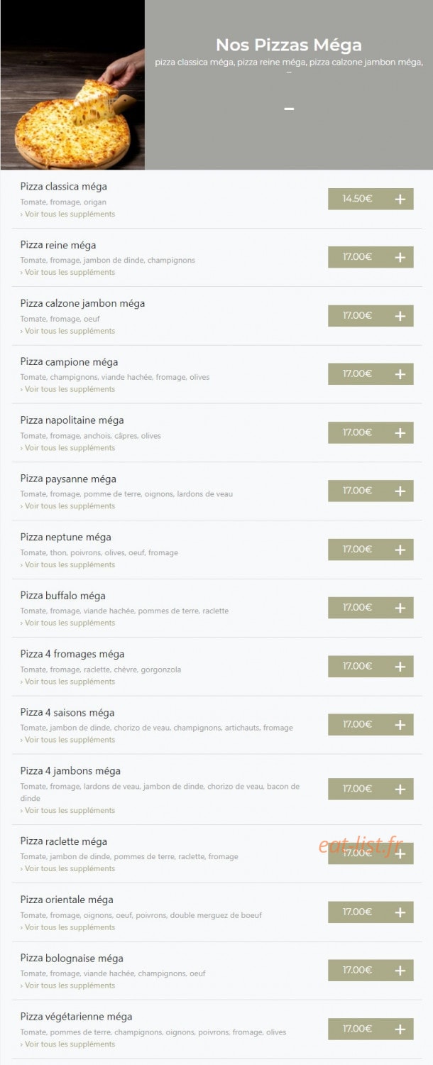Maestro Pizza — carte page 8