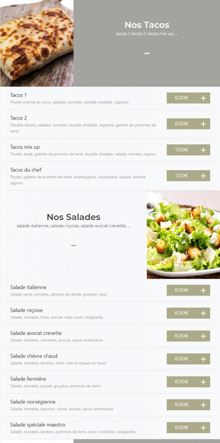 Maestro Pizza — carte page 14