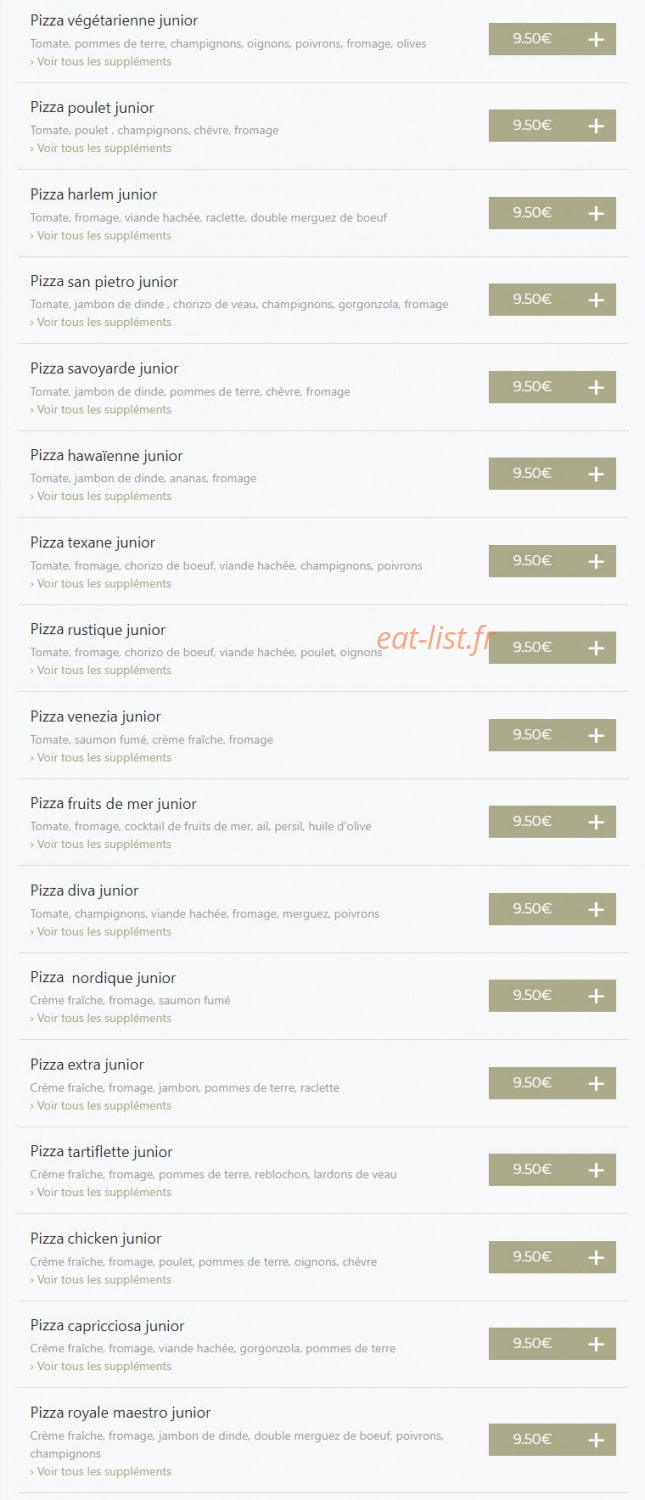 Maestro Pizza — carte page 3