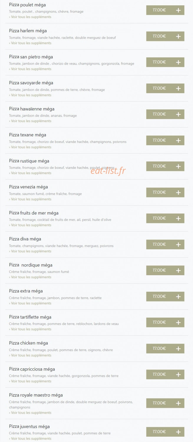 Maestro Pizza — carte page 9