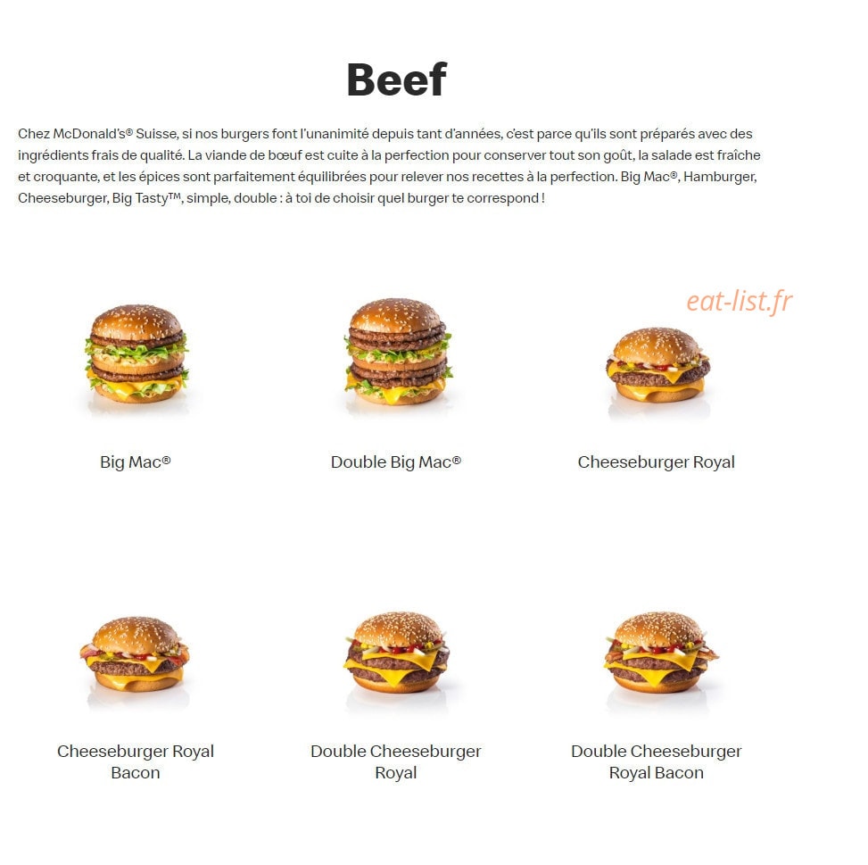 Mc Donald's — carte page 2