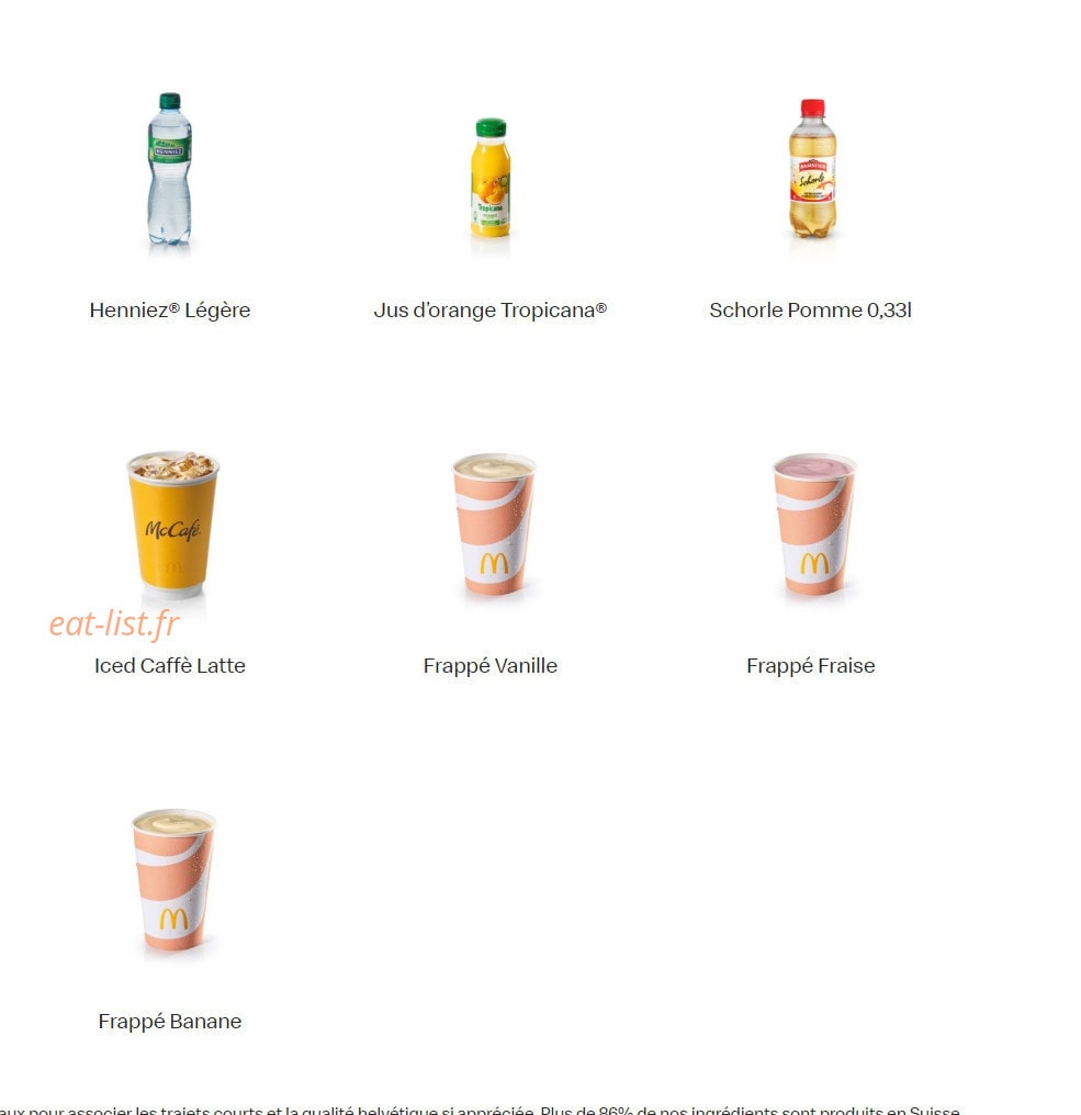 Mc Donald's — carte page 16