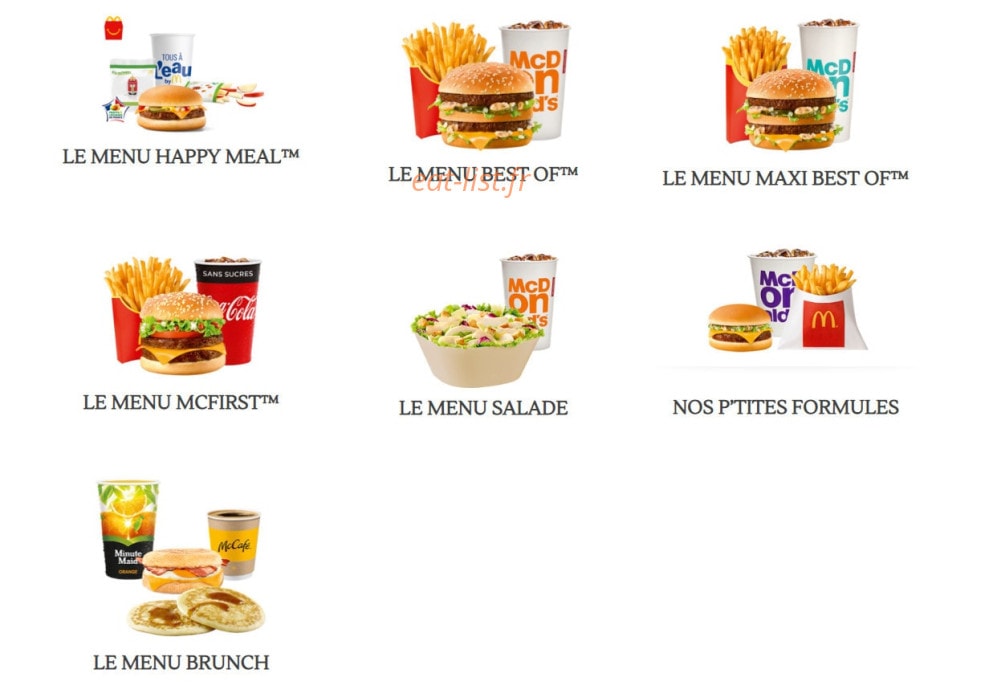 Mc Donald's — carte page 1