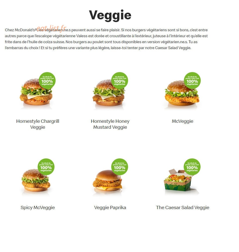 Mc Donald's — carte page 6