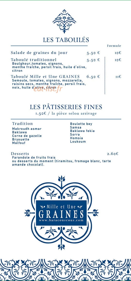 Mille et Une Graines — carte page 2