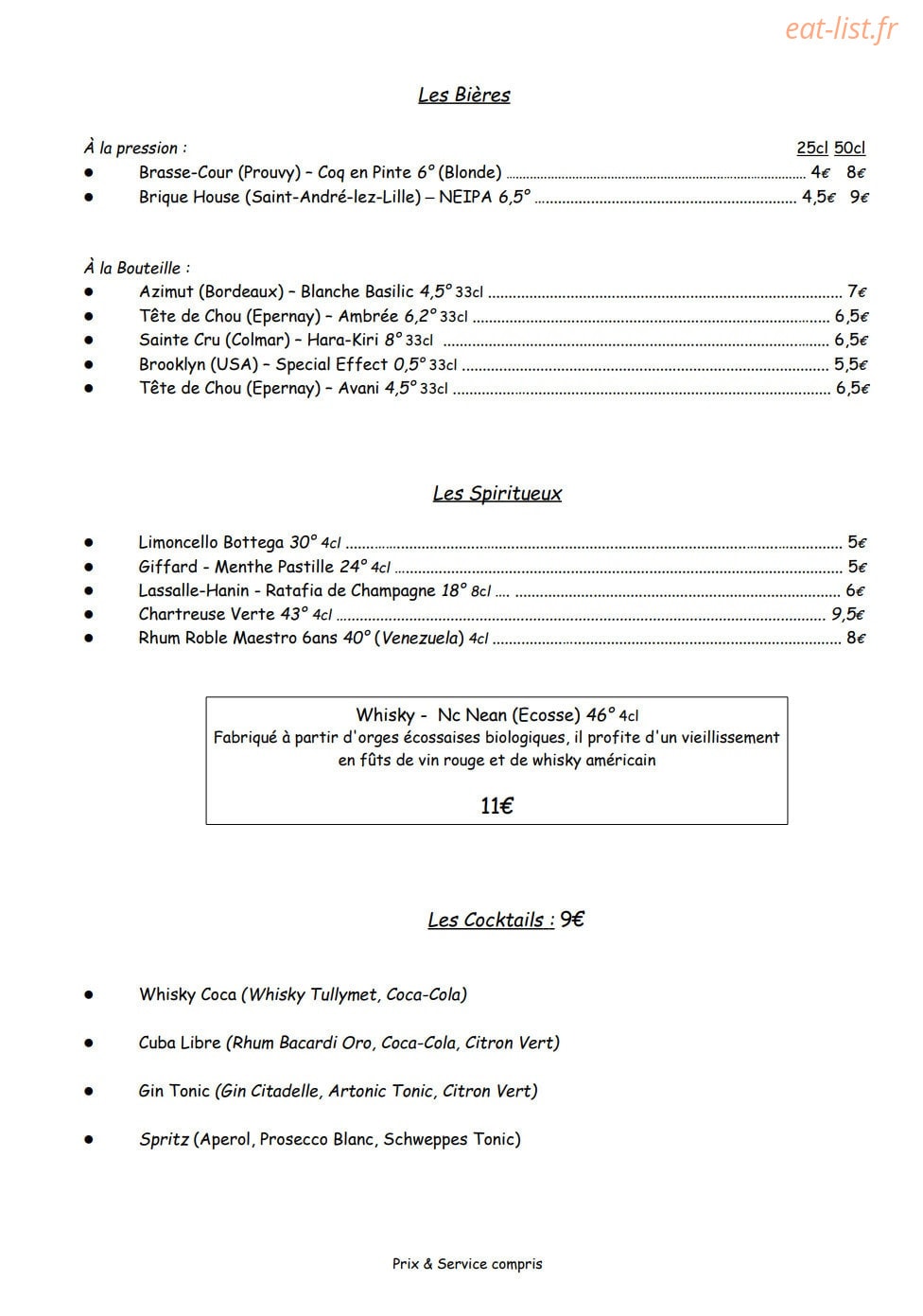 Mozza Rémois — carte page 3