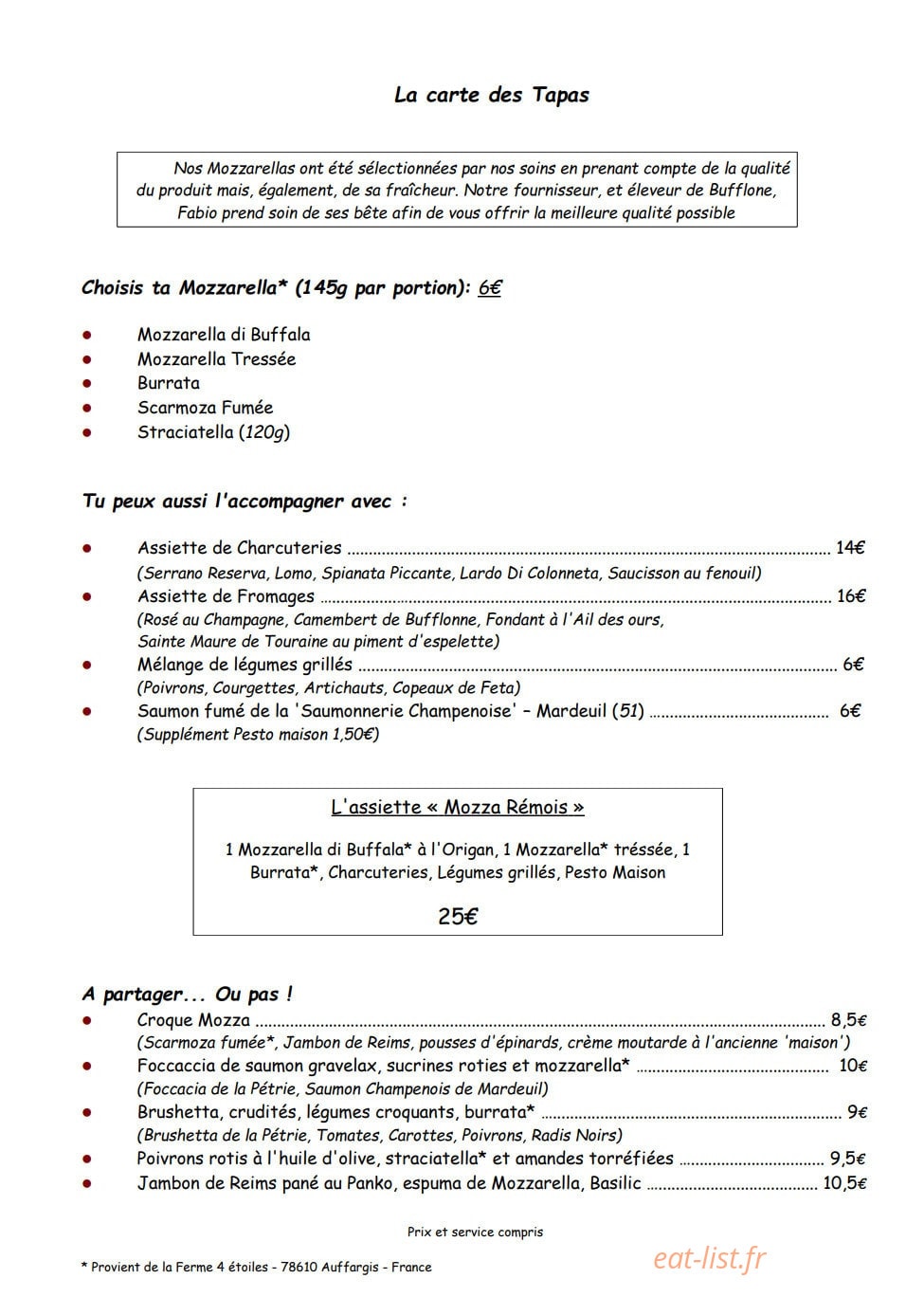 Mozza Rémois — carte page 1