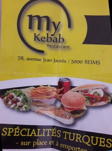 My kebab — carte page 1