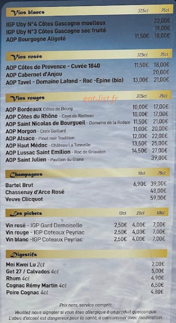 O'Grand Buffet — carte page 2