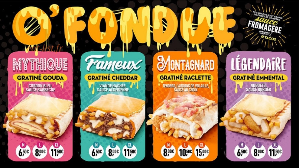 O'Tacos — carte page 1