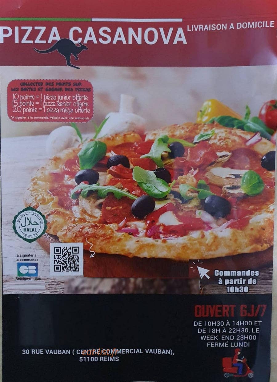 pizza casanova — carte page 1