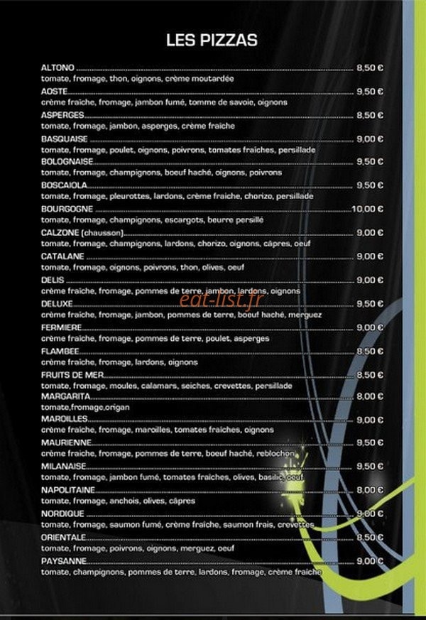 Pizza Delis — carte page 2