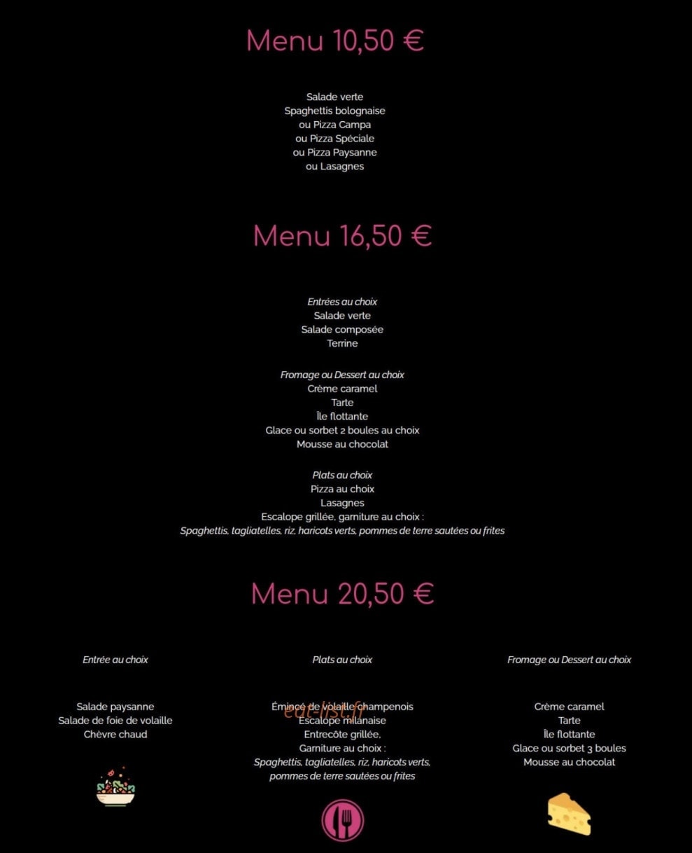 Pizza Sarda — carte page 5