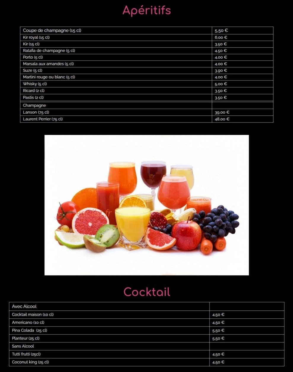 Pizza Sarda — carte page 6