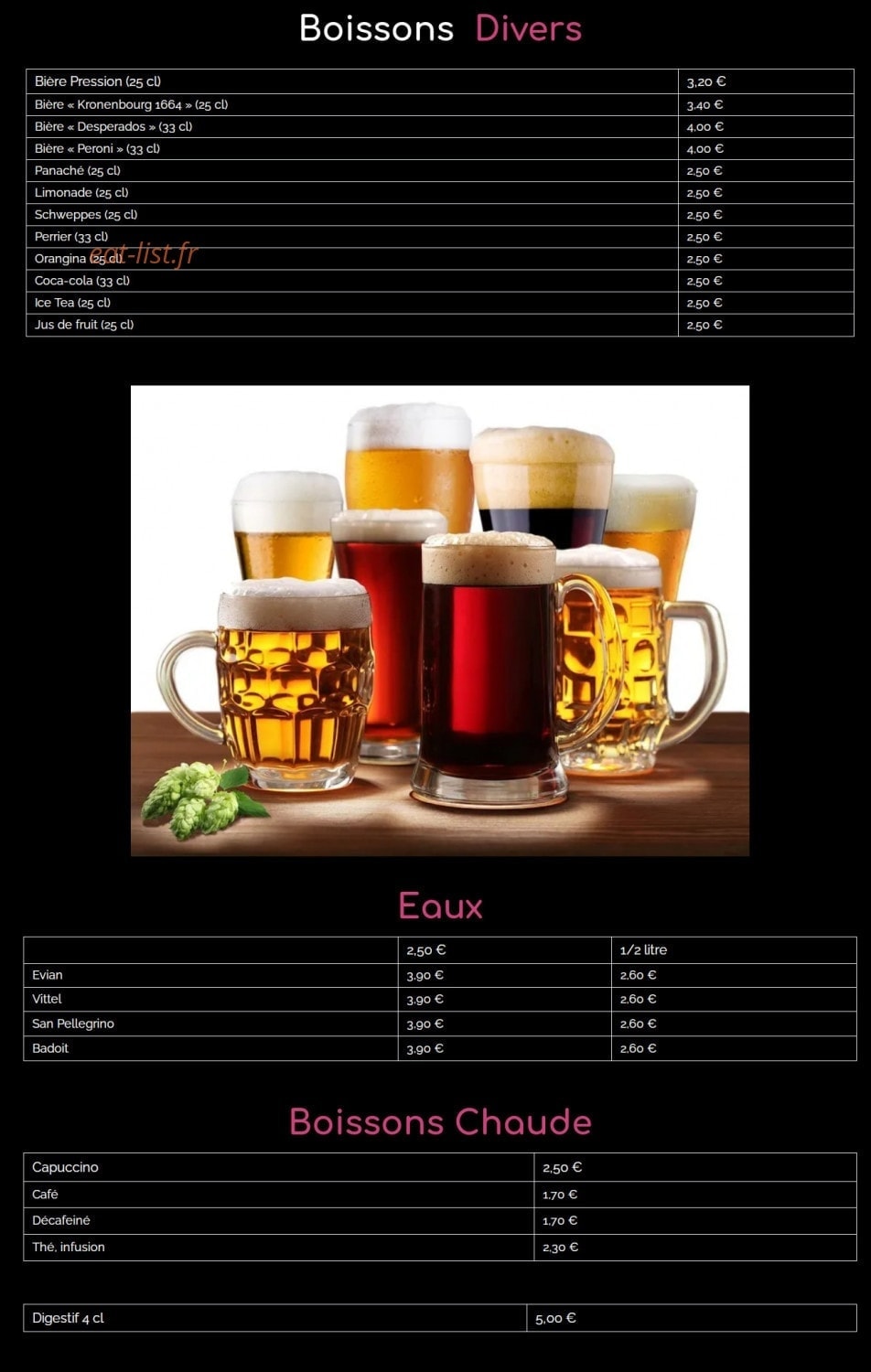 Pizza Sarda — carte page 7