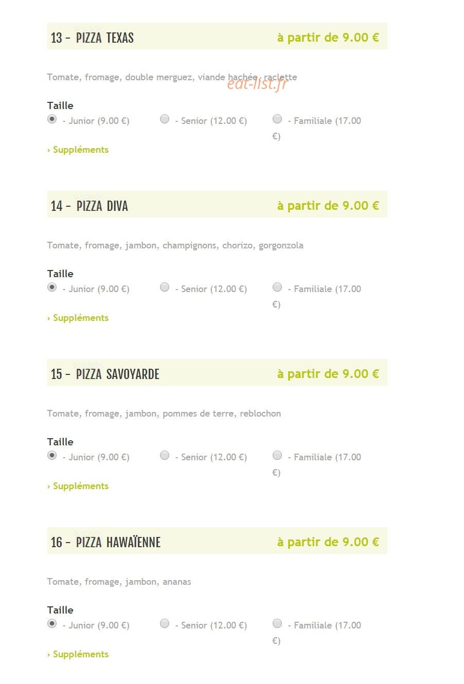 Pizzeria Del Mondo — carte page 4