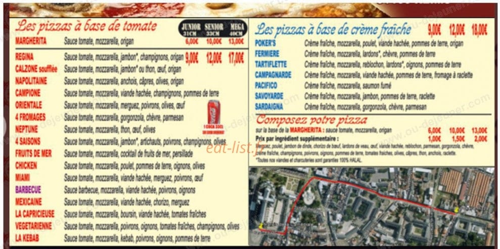 Pokers Pizza — carte page 1