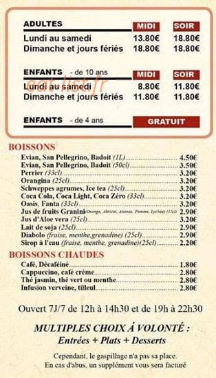 Restaurant feifei — carte page 3