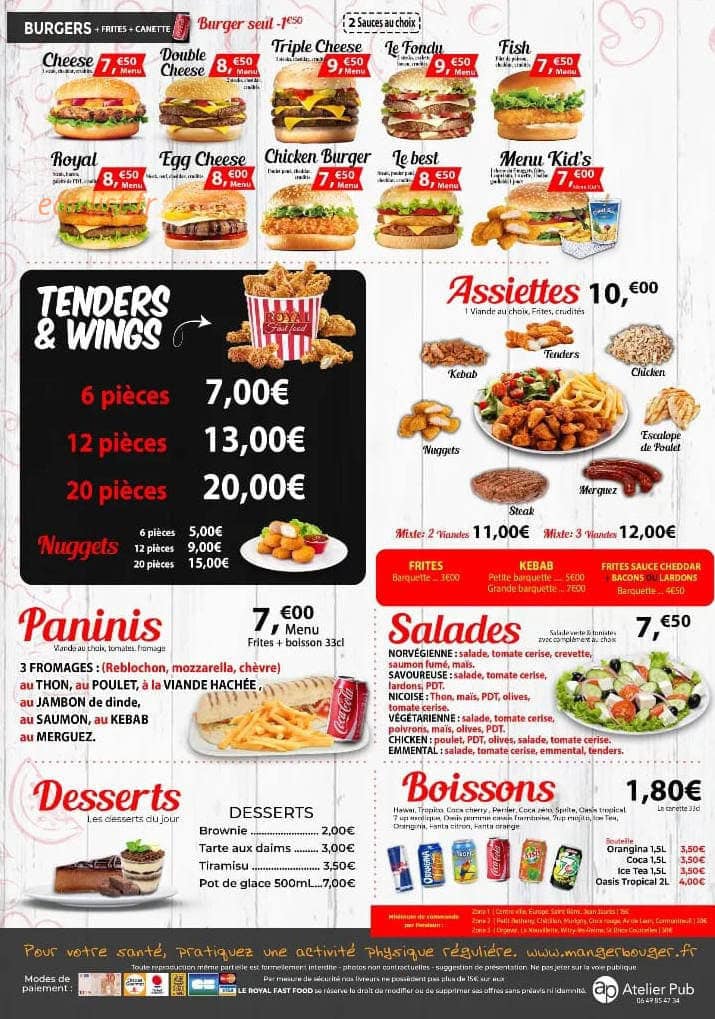 Royal Fast Food — carte page 4