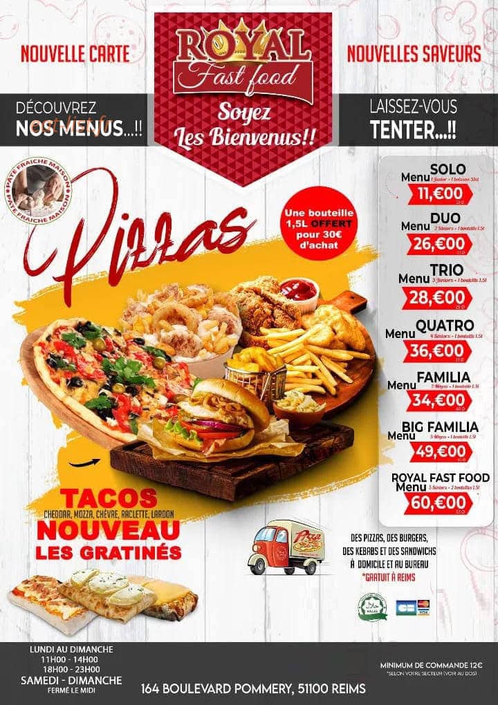 Royal Fast Food — carte page 1