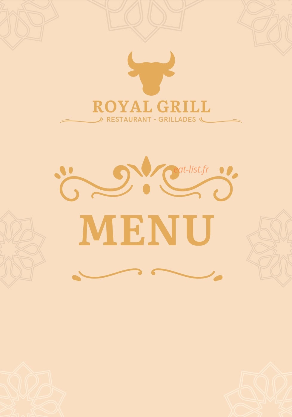 Royal Grill — carte page 1