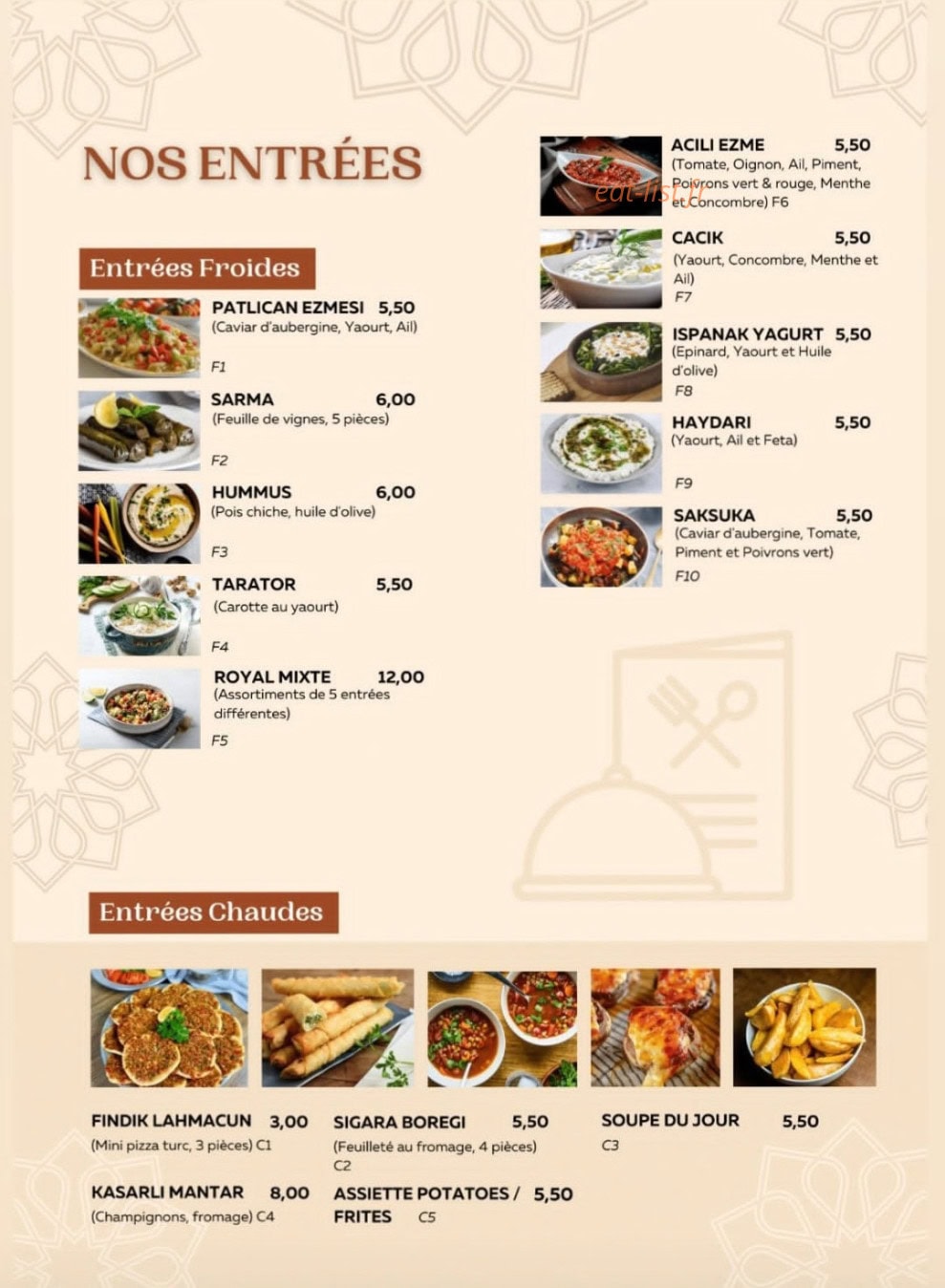 Royal Grill — carte page 2