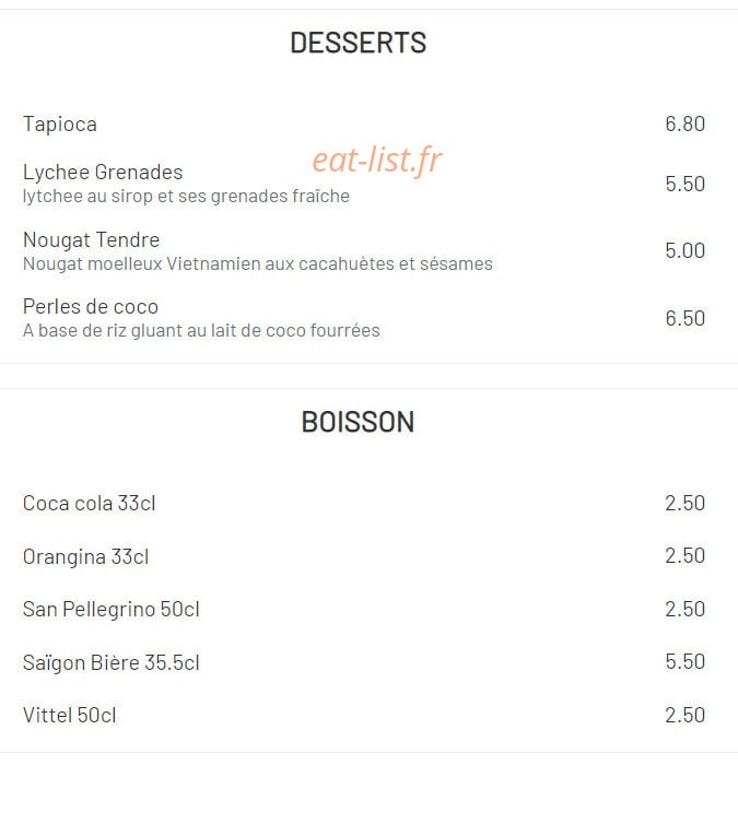 Saïgon Cà phê — carte page 6