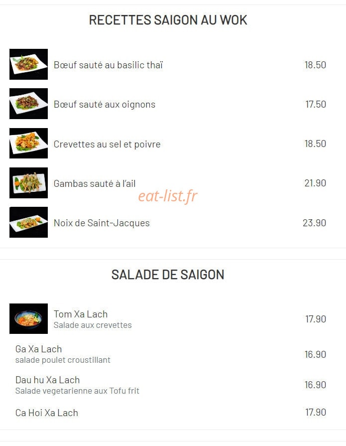 Saïgon Cà phê — carte page 5
