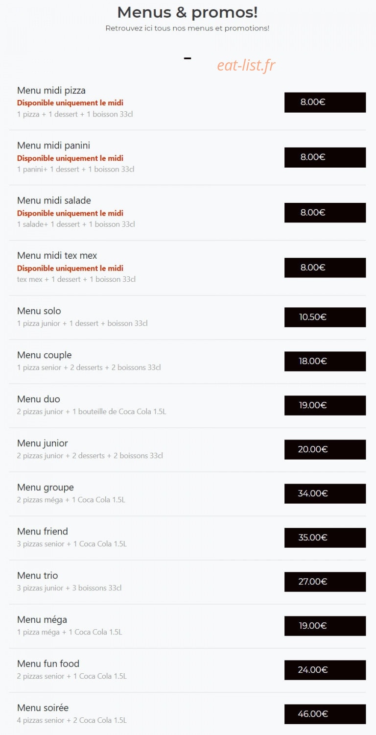 Saint Anne Fun Food — carte page 1